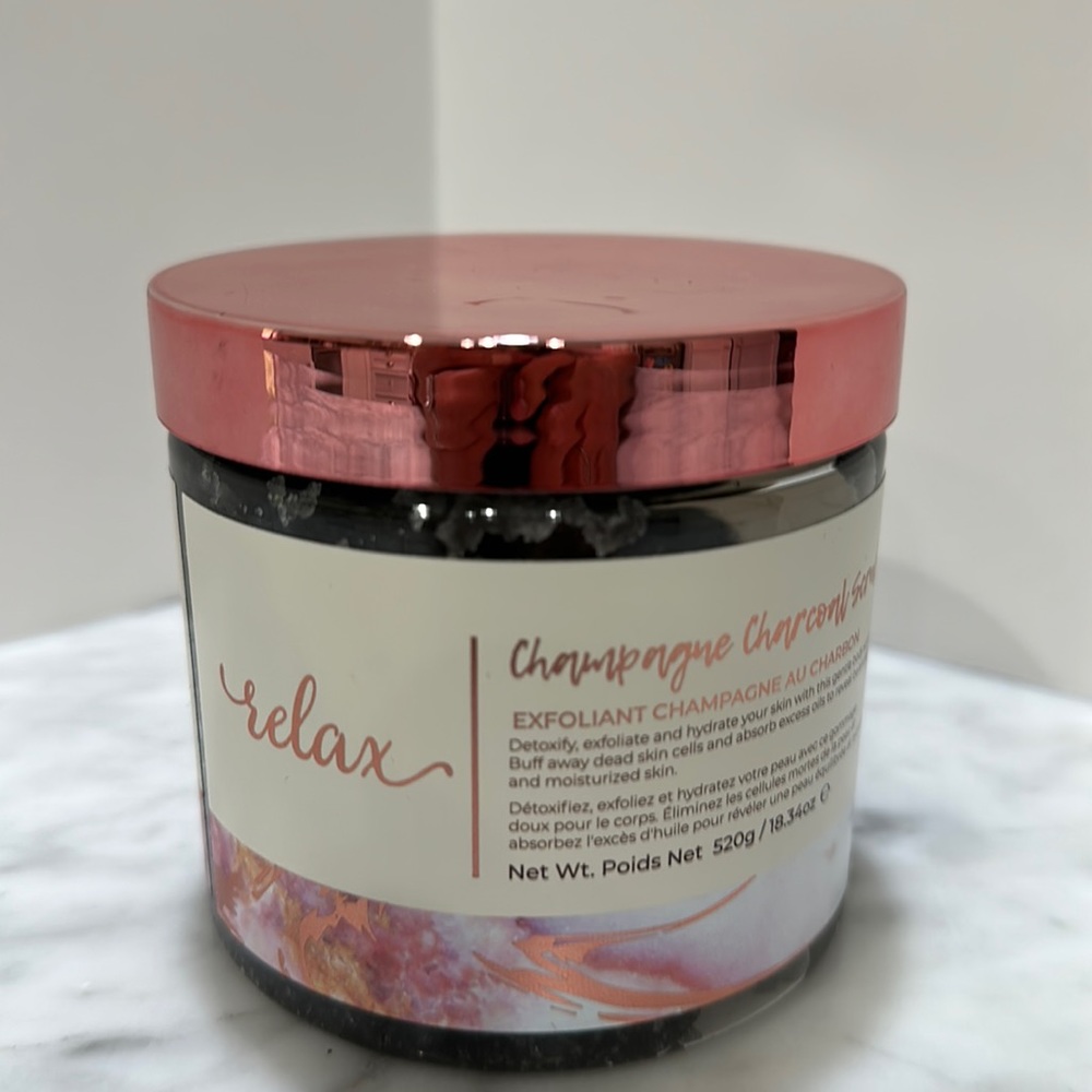 Manna Kadar Champagne Charcoal Scrub Exfoliant Relax 18.34oz NEW & SEALED